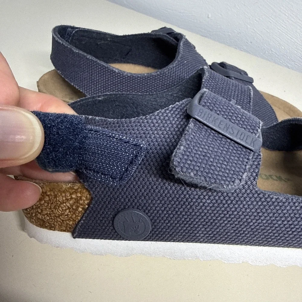 Birkenstock Sandals Kids 29 Convas Vegan Adjustable Buckle Hook & Loops Sandals